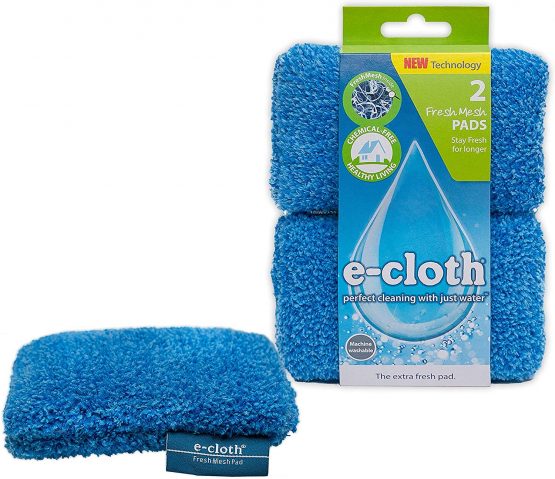 E-Cloth Fresh Mesh Pad, Non-scratch Kitchen Scrub Sponge, Blue, 2 Pack
