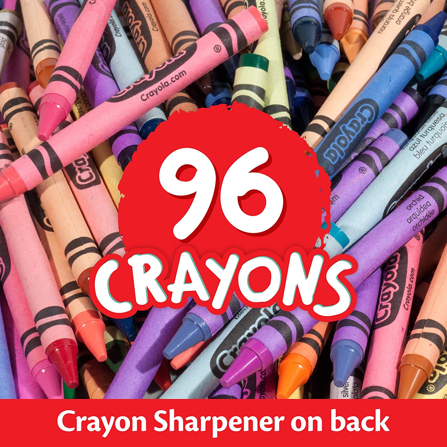 Crayola Crayons Large Set of 96 Assorted Colors with Built-in Sharpener