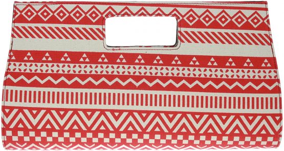 Girly HandBags Canvas Aztec Print Clutch Bag Oversized Handles Designer Womens Evening Party Colour