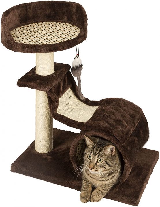 Kerbl Safari Air Cat Tree with Bristle, 49 x 30 x 61 cm, Brown