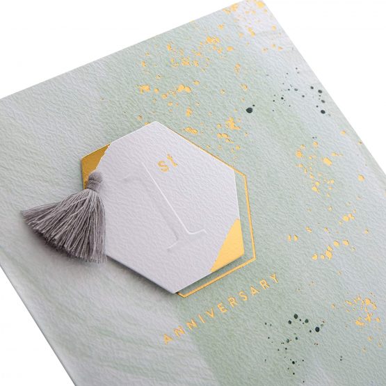 1st Wedding Anniversary Card from Hallmark - 3D Tag Design - Image 3