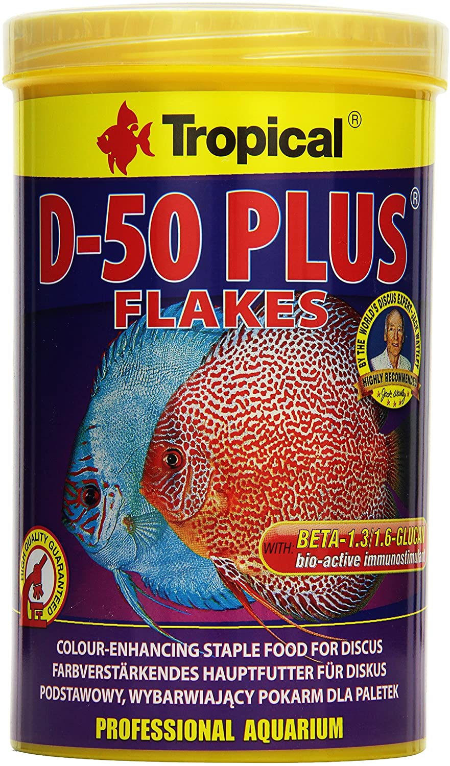 D-50 PLUS 1000ml / 200g - high-protein colour-enhancing flakes for discus and high-nutritional fish, Colourful, 200 g (Pack of 1)