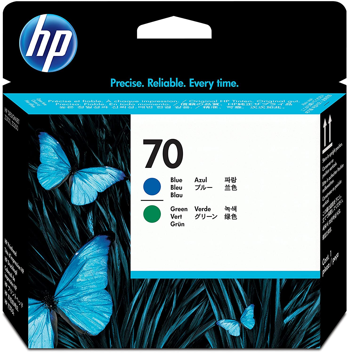HP 70, C9408A, 1 x Blue, 1 x Green, Printhead, For DesignJet Z2100, Z2100 GP, Z3100, Z3100 GP, Z3100ps GP, Z3200, Z3200ps - Image 2