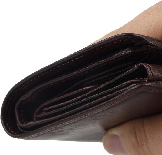 Mens Italian Leather Stylish RFID Protected Tri-Fold Wallet by Visconti Gift Box - Image 3