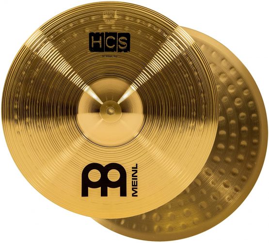 Meinl Cymbals HCS 14 inch (35,56cm) Hi-hat cymbals for Drum Set – Pair – Traditional Finish Brass, Made In Germany (HCS14H)