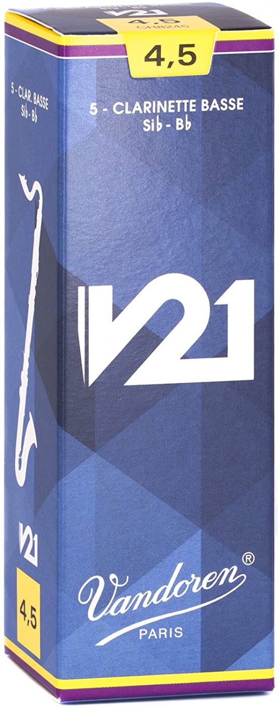 Vandoren CR8245 V21 Strength 4.5 Reeds for Bass Clarinet