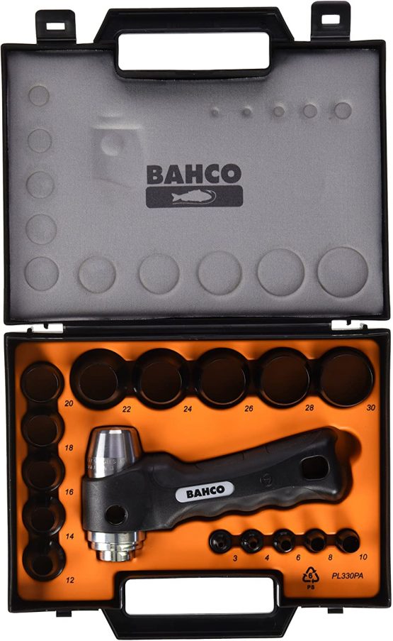 Bahco 400003030 IR400.003.030 Interchangeable Punching Set, Black, 3-30 mm