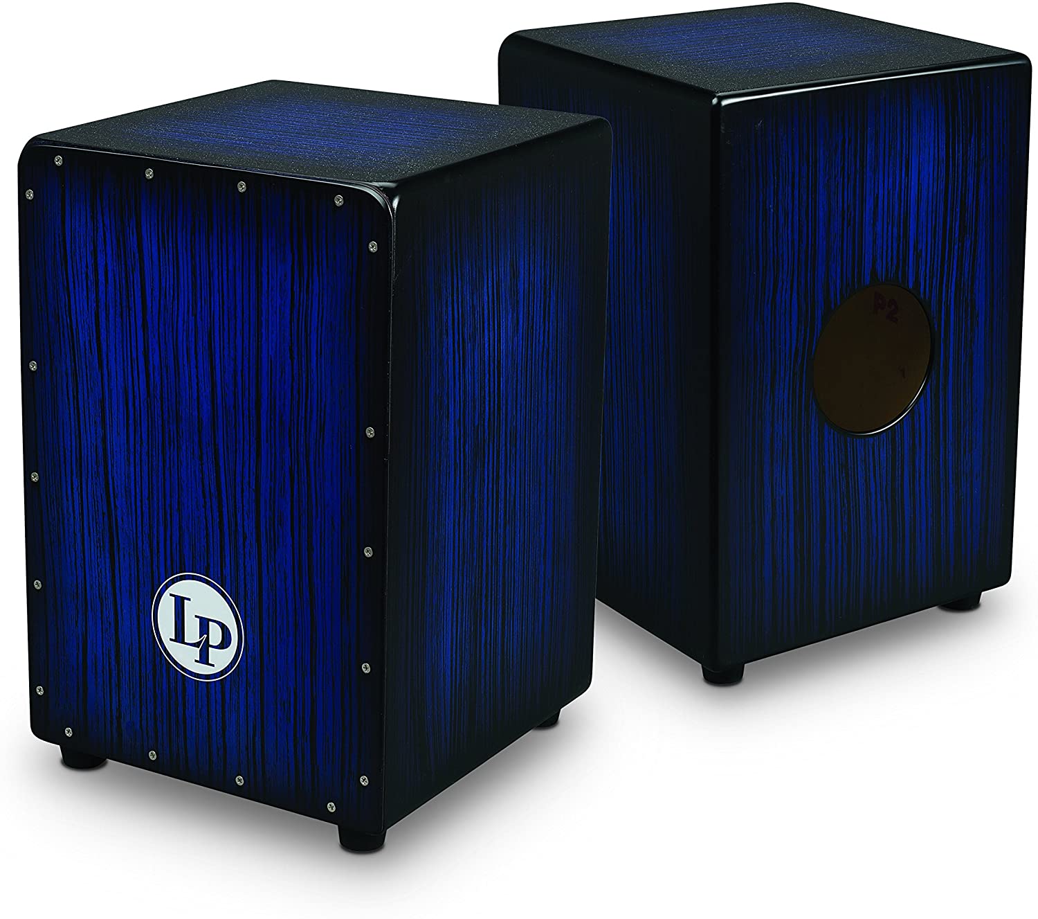 LP Latin Percussion Cajon Aspire Accent, Birke/Pappel, Wire (3 x 16), Finish: Blue Burst Streak, LPA1332-BBS - Image 2