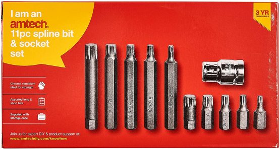 Amtech I8450 Spline Bit Set, 1/2-Inch, 11-Piece - Image 3
