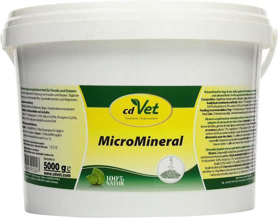 cdVet Naturprodukte MicroMineral Hund & Katze 5 kg - natural micronutrient supply - relief detoxification organs - mineral balance - metabolism - coat - vitamin protection -