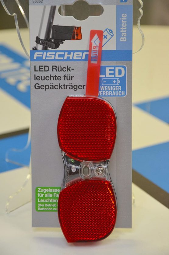 fischer battery LED Rack Rear Light – Orange, One Size - Image 2