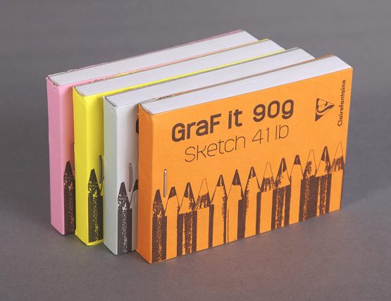 Clairefontaine 96730C Graf It White Sketch Pad, 90 g, A6, 80 Sheets - Blue Cover - Image 3