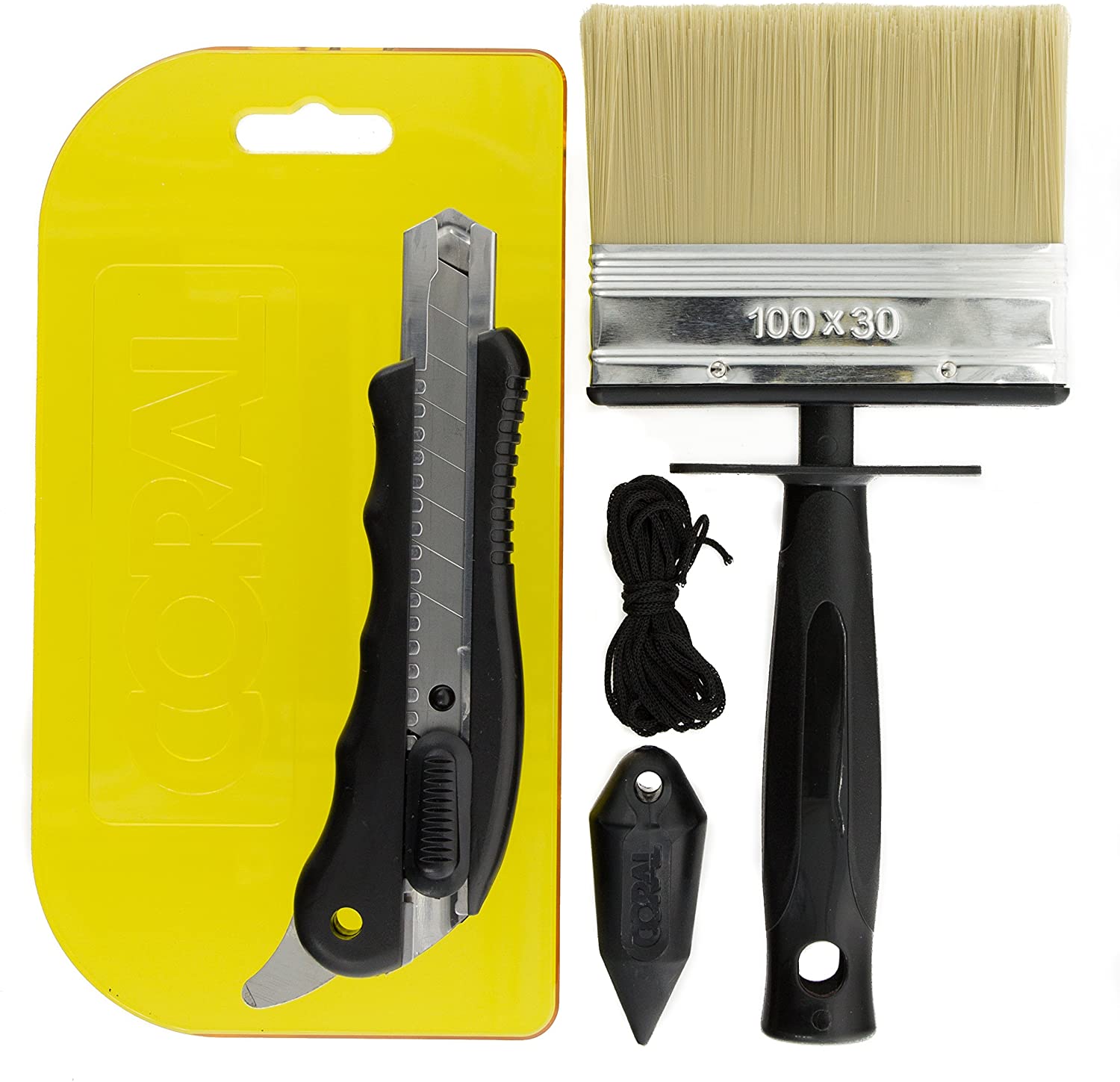 Coral 69505 Paperwiz Original Wallpaper Tool Kit with Knife Brush and Plumb Bob for Paper-Hanging 4 Piece Pack Set - Image 2