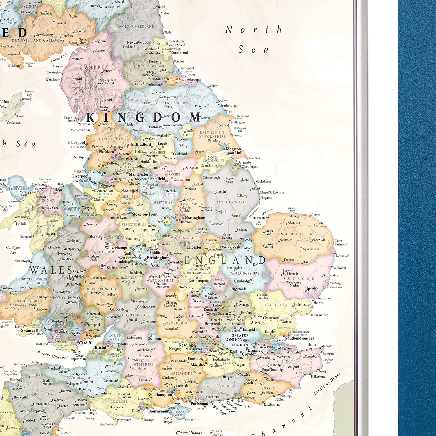 UK Map - Classic Wall Map Of The United Kingdom Poster - Front Lamination - A1, 84 x 59cm, White - Image 4