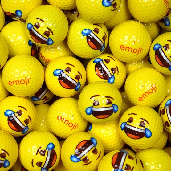 Emoji Crying with Laughter Face Novelty Golf Balls (Pack of 48) - Yellow
