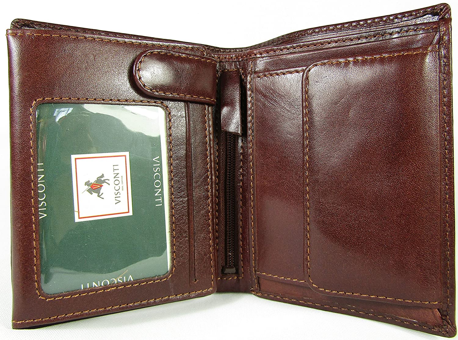 New Visconti Monza top of The Range Multi Pocket Italian Leather Mens Wallet Money Bag Style MZ3 (Brown) - Image 2