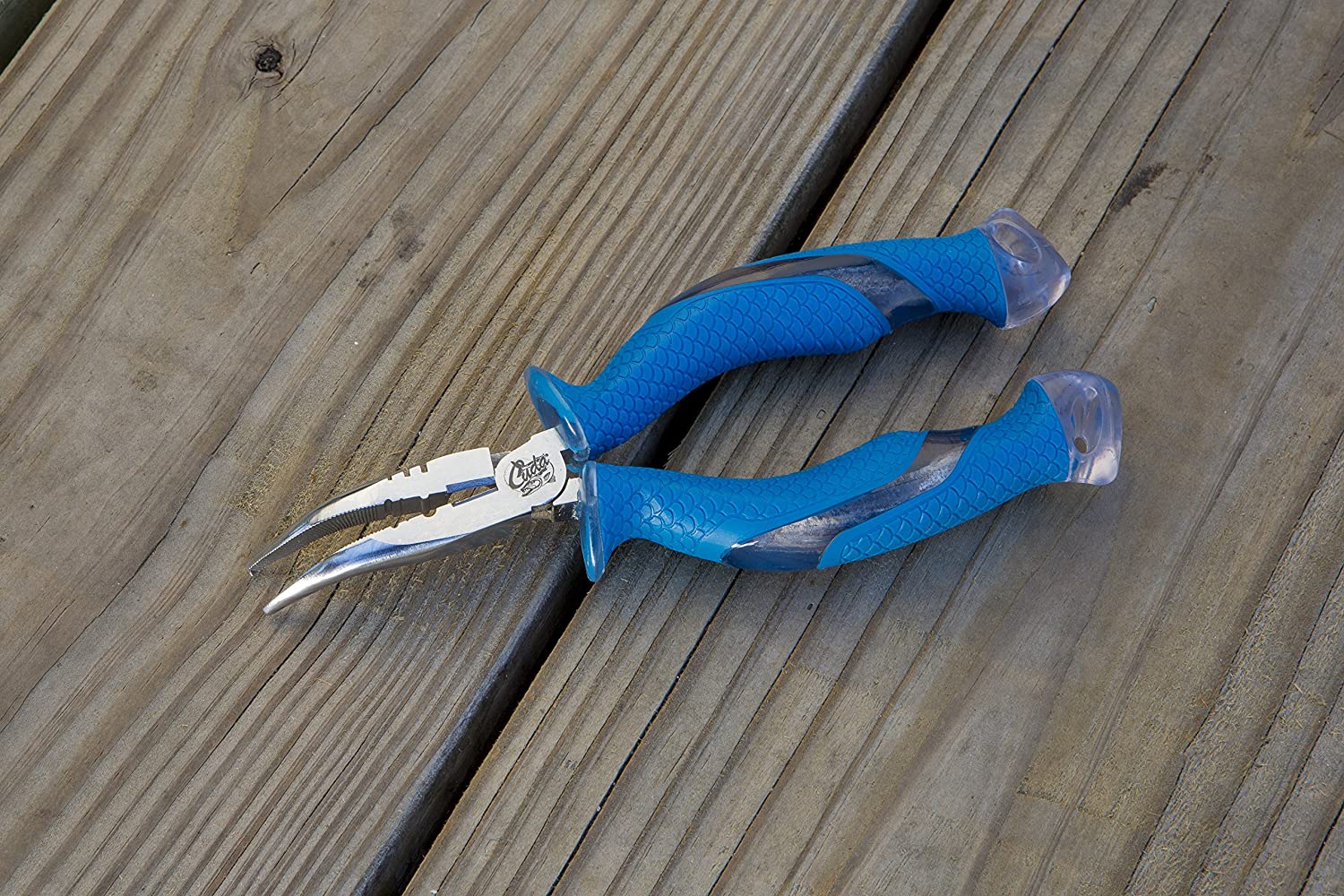 Cuda Titanium Nitride Bonded Ring Splitter Pliers - Blue, 7-Inch - Image 3