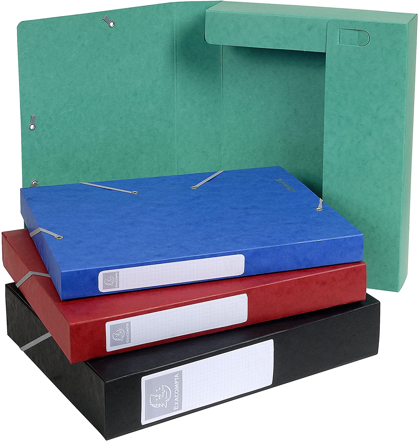 Exacompta Cartobox 10 Stück - A4 Ordnungsboxen Mit Gummibändern - FSC Karton