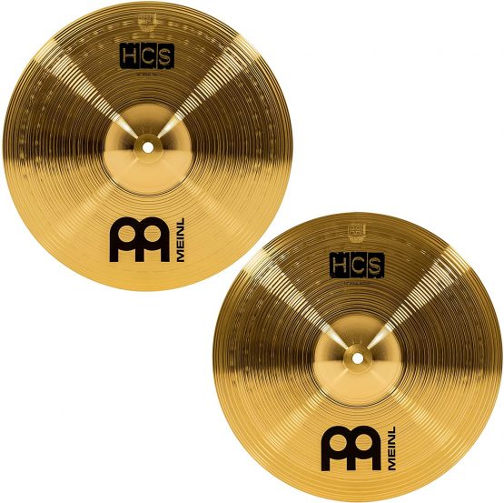 Meinl Cymbals HCS 14 inch (35,56cm) Hi-hat cymbals for Drum Set – Pair – Traditional Finish Brass, Made In Germany (HCS14H) - Image 2