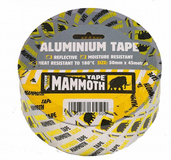 Everbuild Mammoth Aluminium Tape, Heat and Light Reflective Tape, Silver, 50 mm x 45 m