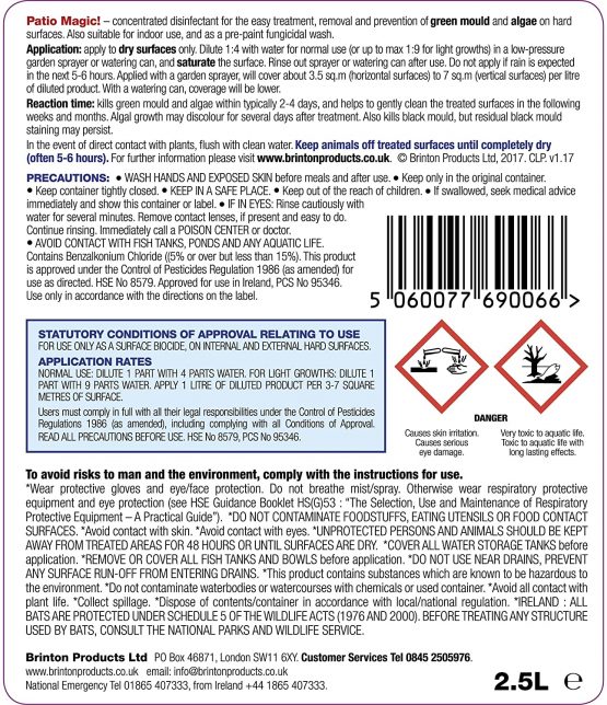 Patio Magic! Concentrate: Ideal for Patios, Paths and Driveways (Kills Algae and Lichens), 2.5 Litres - Image 2