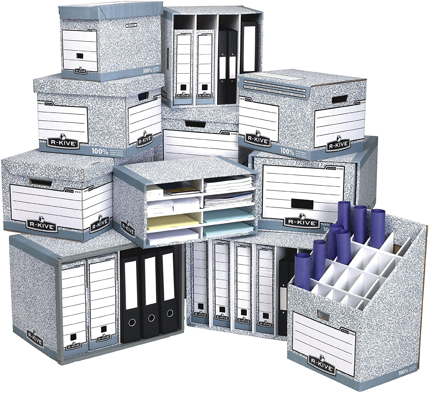 Fellowes R-Kive System Storage Drawer, Grey, Pack of 5 - Image 3