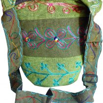 FAIR TRADE PADDED COTTON EMBROIDERED HIPPY BOHO SHOULDER SHOPPING BAG