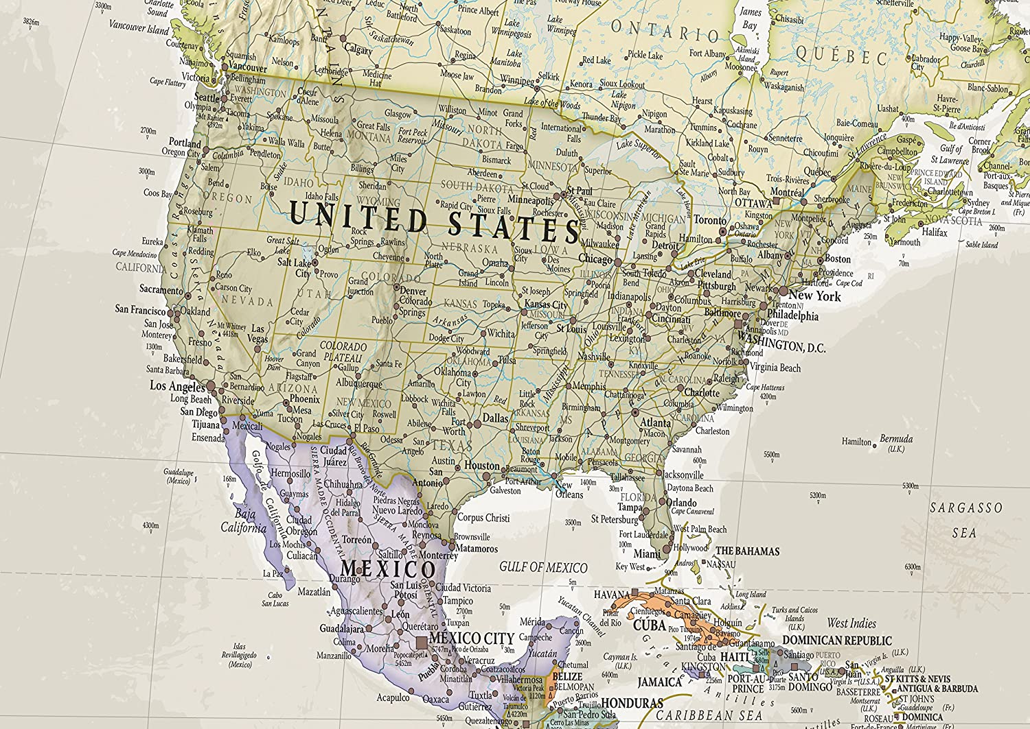 Classic World Map - Maps International - Front Lamination - A0 118.9 x 84.1 cm, Classic Medium, SIZE - A0 118.9 (w) x 84.1 (h) cm - Image 4