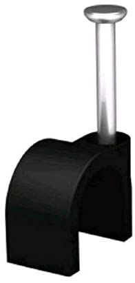 RosenetSys 5mm BLACK Round Cable Clips (for network cable cat5e) Outdoor Use - 100 PACK, 5.2 millimeters - Image 2