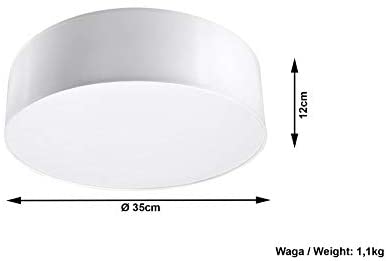 SOLLUX lighting New White Kitchen and Living Room PVC Sollux Arena 35 SL.0123 Round Modern Ceiling Light 2 Bulbs LED E-27 Lights for The Best Price - Image 3