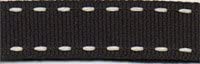 Berisfords 1339-BLIV-15 15 mm Stitch Grosgrain Ribbon, Black/Ivory