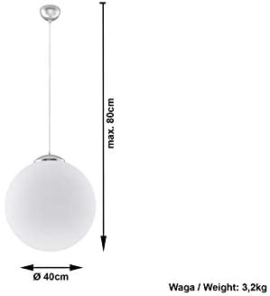 SOLLUX lighting Ugo 40 Pendant Light - Glass - White/Chrome, White, Chrome - Image 3