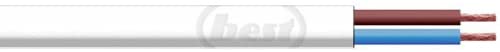Merriway BH01450 2-Core Round Flex Cable, 2182Y 0.5mm White, 10 Metres (33 feet)