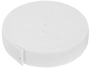 25mm Wide, 10 Metre Long - White Elastic Ribbon for Sewing and Crafts - Spool of Elastic Flat Band for Clothing - Stretchy Cord for Skirts and Trousers Waistbands