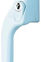 Yale P-YWHLCK40L-WH Offset Window Handle, fits Left Handed windows, 40mm spindle, Lockable, Visi Packed, suitable for PVCu windows, White Finish