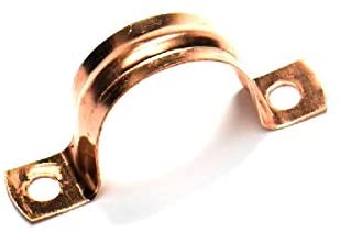 Merriway BH05749 (10 Pcs) Saddle Band Pipe Clip, Copper 15 mm - Pack of 10 Pieces