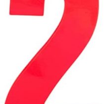Merriway BH05630 Red High Visibility Reflective Plastic Stick-On Wheelie Bin Post Box Crate Dust Bin Numeral 150 mm (6 Inch) Number 2 - Pack of 2