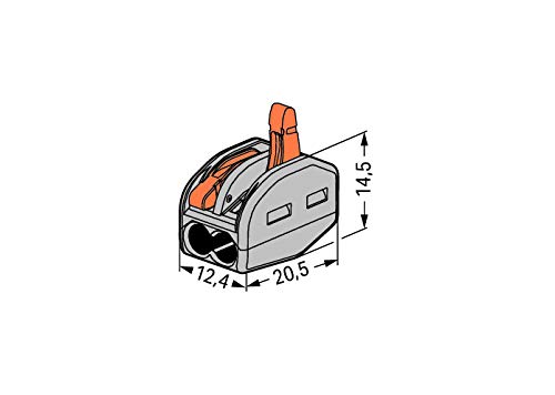 WAGO 222-412 2 Pole Lever Cable Connector, 0.08-2.5mm, Grey/Orange,50 pieces, 0.08 … 4 mm² - Image 4
