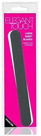 Elegant Touch Essential Implements Large Emery Boards, Black, White, 4 Count (Pack of 1)