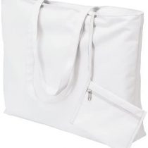 eBuyGB Ladies Beach Bag and Attached Purse Tote, Polyester, White