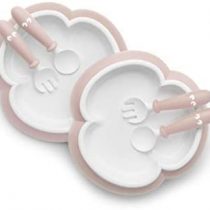 BABYBJÖRN Baby Plate, Spoon & Fork 2 sets, Plastic, Powder Pink