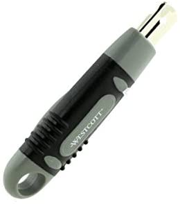 Westcott E-84026 00 18 mm Professional Trapezoid Utility Safety Knife with Soft Grip Plastic Handle - Grey - Image 4