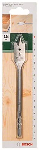 Bosch 1x Spade Bit (for softwood medium-hard wood, Hex, diameter 18,0 mm, Accessory Drill Driver), silver, 18 mm