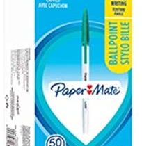 Paper Mate Economy (1.0mm) Ball Point Pen Stick Capped Green - Pack of 50