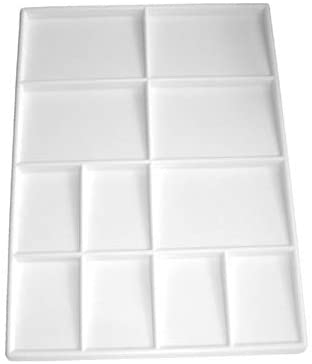 Lexicon Select Artists Rectagular 11 Well Flat Paint Mixing Palette, White