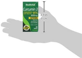 HealthAid Curcumin 3 Vegan Tablets - Pack of 30, 39.9 g (Pack of 1) - Image 3