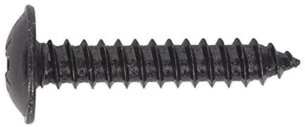Sealey BST4825 Self Tapping Screw 4.8 x 25mm Flanged Head Black Pozi BS 4174 Pack of 100
