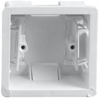Merriway BH04528 45mm (1.3/4 inch) Depth Single 1 Gang Moulded Pattress Hollow Wall Dry Lining Plasterboard Back Box , Blue
