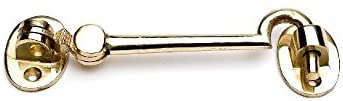 Merriway BH05908 Silent Cabin Door Hook and Eye, 125mm (5 inch) - Polished Brass, 2.5 x 40 mm