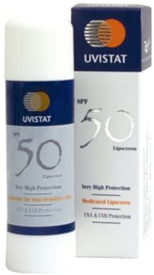 Uvistat SPF 50 Lipscreen High protection Ideal for sports, White, 5 g (Pack of 1)